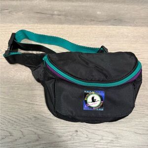 Vintage Fanny Pack Bag Black/Teal/Purple - Quality Camera Accessories 80s 90s